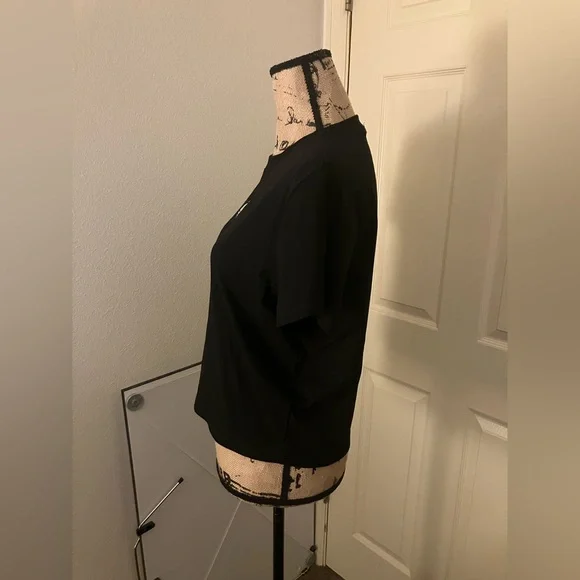 Hello Kitty dolls kill Black goth skull bow cropped Tee t shirt 1X XL 14 16 - Picture 3 of 6